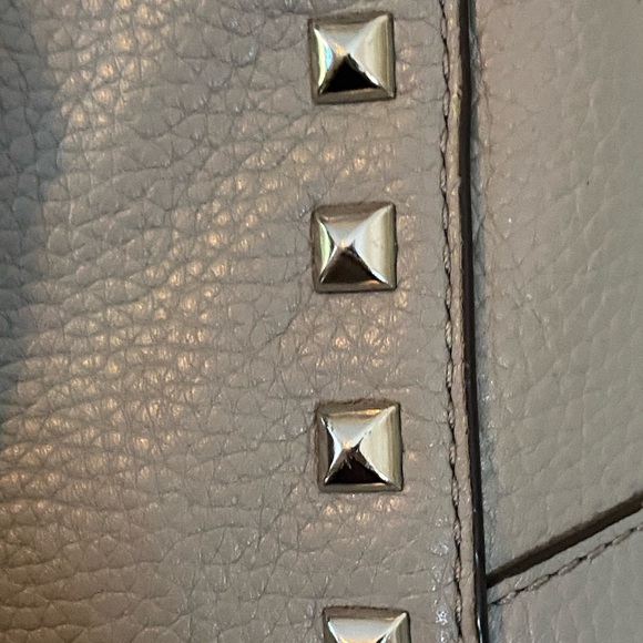 Studded Gray Satchel Bag - Picture 3 of 6